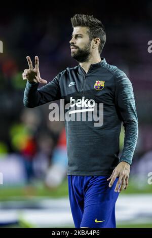 03 Gerard pique du FC Barcelone en Espagne lors du match de la Ligue des champions de l'UEFA entre le FC Barcelone et Slavia Praga au stade Camp Nou à Barcelone 05 novembre 2019, Espagne. (Photo par Xavier Bonilla/NurPhoto) Banque D'Images