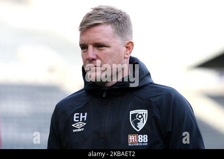 Eddie Howe, responsable de Bournemouth, lors du match de la première Ligue entre Newcastle United et Bournemouth au St. James's Park, Newcastle, le samedi 9th novembre 2019. (Photo de Steven Hadlow/MI News/NurPhoto) Banque D'Images