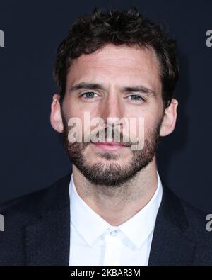 WESTWOOD, LOS ANGELES, CALIFORNIE, États-Unis - NOVEMBRE 11 : Sam Claflin arrive à la première de Columbia Pictures de Los Angeles, 'Charlie's Angels' qui s'est tenue au Westwood Regency Theatre sur 11 novembre 2019 à Westwood, Los Angeles, Californie, États-Unis. (Photo par Xavier Collin/image Press Agency/NurPhoto) Banque D'Images