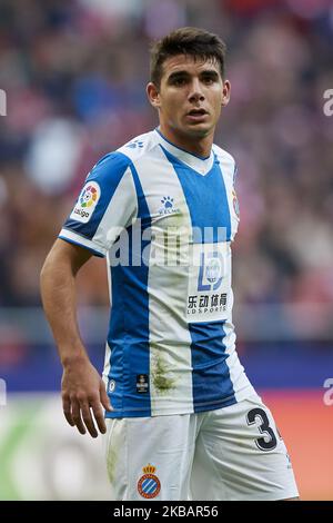 Victor Gomez d'Espanyol regarde pendant le match de la Ligue entre le Club Atletico de Madrid et le RCD Espanyol à Wanda Metropolitano sur 10 novembre 2019 à Madrid, Espagne. (Photo de Jose Breton/Pics action/NurPhoto) Banque D'Images