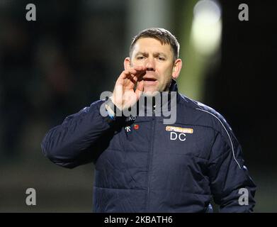 Dave Challinor sur la ligne de contact lors du match de la coupe FA entre Yeovil Town et Hartlepool Uni à Huish Park, Yeovil, le mardi 12th novembre 2019. (Photo par MI News/NurPhoto) Banque D'Images