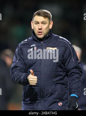 Dave Challinor sur la ligne de contact lors du match de la coupe FA entre Yeovil Town et Hartlepool Uni à Huish Park, Yeovil, le mardi 12th novembre 2019. (Photo par MI News/NurPhoto) Banque D'Images