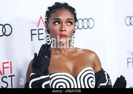 HOLLYWOOD, LOS ANGELES, CALIFORNIE, États-Unis - NOVEMBRE 14 : la chanteuse/actrice Janelle Monae arrive au FEST 2019 de l'AFI - Gala de nuit d'ouverture - première de Universal Pictures 'Queen and Slim' tenue au Théâtre chinois de TCL IMAX on 14 novembre 2019 à Hollywood, Los Angeles, Californie, États-Unis. (Photo par Xavier Collin/image Press Agency/NurPhoto) Banque D'Images