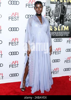 HOLLYWOOD, LOS ANGELES, CALIFORNIE, États-Unis - NOVEMBRE 14 : l'actrice Jodie Turner-Smith arrive au FEST de l'AFI 2019 - Gala de la nuit d'ouverture - première de Universal Pictures 'Queen and Slim' tenue au Théâtre chinois de TCL IMAX on 14 novembre 2019 à Hollywood, Los Angeles, Californie, États-Unis. (Photo par Xavier Collin/image Press Agency/NurPhoto) Banque D'Images