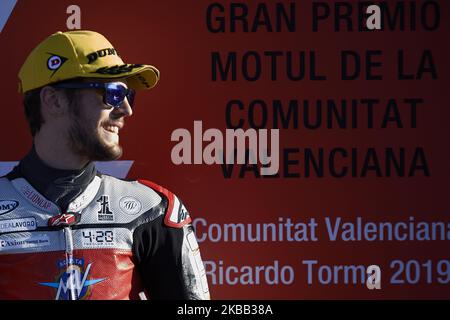 Stefano Manzi (62) de l'Italie et MV Agusta Idealavoro avance pendant la qualification de Gran Premio Motul de la Comunitat Valenciana au circuit Ricardo Tormo sur 16 novembre 2019 à Valence, Espagne. (Photo de Jose Breton/Pics action/NurPhoto) Banque D'Images