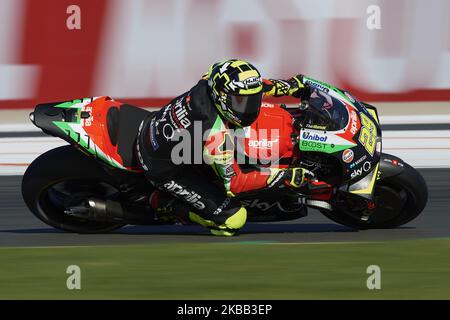 Andrea Iannone (29) d'Italie et Aprilia Racing Team Gresini pendant la qualification de Gran Premio Motul de la Comunitat Valenciana au circuit Ricardo Tormo sur 16 novembre 2019 à Valence, Espagne. (Photo de Jose Breton/Pics action/NurPhoto) Banque D'Images