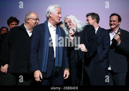 Richard Gere, Quentin Tarantino, Edward Norton, John Bailey, Robert Richardson lors de la cérémonie de clôture du Festival international du film d'Energa Camerimage à Torun, en Pologne, le 16 novembre 2019. (Photo de Beata Zawrzel/NurPhoto) Banque D'Images