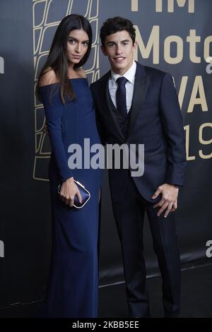 Marc Marquez et sa petite amie Lucia Rivero lors de la cérémonie de remise des prix FIM après le Gran Premio Motul de la Comunitat Valenciana au Palacio de Congresos on 17 novembre 2019 à Valence, Espagne. (Photo de Jose Breton/Pics action/NurPhoto) Banque D'Images