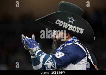 Dallas Cowboys fan regarde le match pendant la première moitié d'un match de football NFL entre les Dallas Cowboys et les Detroit Lions à Detroit, Michigan Etats-Unis, le dimanche, 17 novembre 2019 (photo par Jorge Lemus/NurPhoto) Banque D'Images