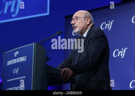 Le Président du Conseil représentatif des institutions juives françaises (CRIF) Francis Kalifat participe à la convention nationale de 10th du Conseil représentatif des institutions juives de France (CRIF - Conseil représentatif des institutions juives de France) sur 17 novembre 2019, au Palais des Congrès à Paris. (Photo de Michel Stoupak/NurPhoto) Banque D'Images