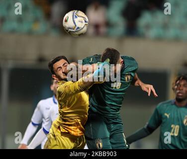 Patrick Cutrone d'Italie lors du match de qualification de l'UEFA U21 entre l'Italie et l'Arménie au Stadio Angelo Massimino sur 19 novembre 2019 à Catane, en Italie. (Photo de Gabriele Maricchiolo/NurPhoto) Banque D'Images