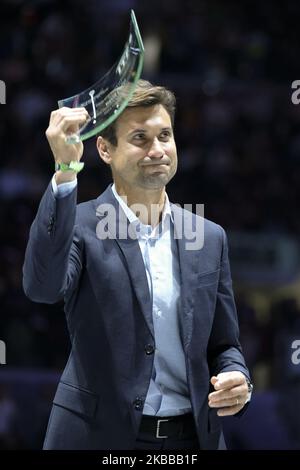 David Ferrer, d'Espagne, a reçu des honneurs pour sa carrière de joueur de tennis pendant le jour 3 de la coupe Davis 2019 à la Caja Magica sur 20 novembre 2019 à Madrid, Espagne. (Photo par Oscar Gonzalez/NurPhoto) Banque D'Images