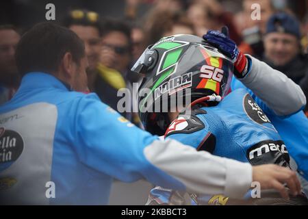 Sergio Garcia (11) d'Espagne et Estrella Galice 0,0 pendant la course de Gran Premio Motul de la Comunitat Valenciana au circuit Ricardo Tormo sur 17 novembre 2019 à Valence, Espagne. (Photo de Jose Breton/Pics action/NurPhoto) Banque D'Images