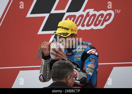 Sergio Garcia (11) d'Espagne et Estrella Galice 0,0 pendant la course de Gran Premio Motul de la Comunitat Valenciana au circuit Ricardo Tormo sur 17 novembre 2019 à Valence, Espagne. (Photo de Jose Breton/Pics action/NurPhoto) Banque D'Images