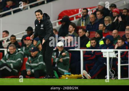 Unai Emery, entraîneur en chef d'Arsenal, lors de la première ligue anglaise entre Arsenal et Southampton au stade Emirates, Londres, Angleterre, le 23 novembre 2019. (Photo par action Foto Sport/NurPhoto) Banque D'Images