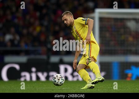 George Puscas (Reading FC) de Roumanie lors de l'UEFA Euro 2020 qualifier entre l'Espagne et la Roumanie sur 18 novembre 2019 à Madrid, Espagne. (Photo de Jose Breton/Pics action/NurPhoto) Banque D'Images