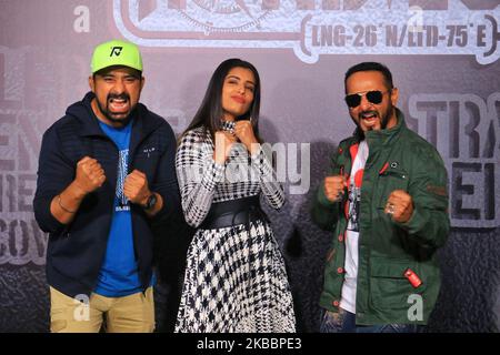 Bollywood Actors & MTV Roadies accueille Ranvijay Singh, DJ Nikhil Chinapa et VJ Gaelyn lors du lancement de Club Roadies à Jaipur, Rajasthan, Inde, le mercredi 27 novembre 2019. (Photo de Vishal Bhatnagar/NurPhoto) Banque D'Images