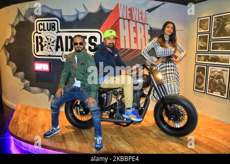 Bollywood Actors & MTV Roadies accueille Ranvijay Singh, DJ Nikhil Chinapa et VJ Gaelyn lors du lancement de Club Roadies à Jaipur, Rajasthan, Inde, le mercredi 27 novembre 2019. (Photo de Vishal Bhatnagar/NurPhoto) Banque D'Images