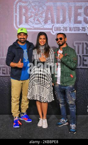 Bollywood Actors & MTV Roadies accueille Ranvijay Singh, DJ Nikhil Chinapa et VJ Gaelyn lors du lancement de Club Roadies à Jaipur, Rajasthan, Inde, le mercredi 27 novembre 2019. (Photo de Vishal Bhatnagar/NurPhoto) Banque D'Images