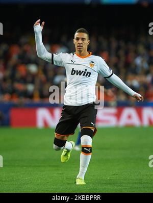 Rodrigo Moreno de Valence lors du match H de la Ligue des champions de l'UEFA entre Valence et Chelsea au stade Mestalla sur 27 novembre 2019 à Valence, Espagne (photo de Maria José Segovia/NurPhoto) Banque D'Images