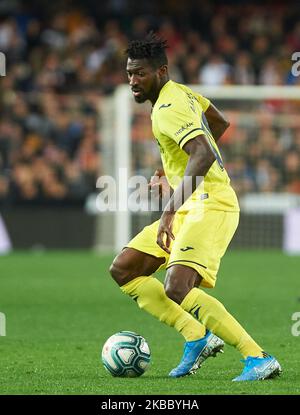 André Frank Zambo Anguissa de Villarreal pendant le match de la Liga Santander entre Valence et Villarreal au stade Mestalla sur 30 novembre 2019 à Valence, Espagne (photo de Maria José Segovia/NurPhoto) Banque D'Images