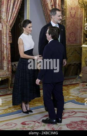Le roi Felipe IV, la reine Letizia et José Luis Martinez-Almeida assistent à l'audience du Palais pendant le COP25 au Palais Royal de Madrid, Espagne. 02 décembre 2019. (Photo de A. Ware/NurPhoto) Banque D'Images
