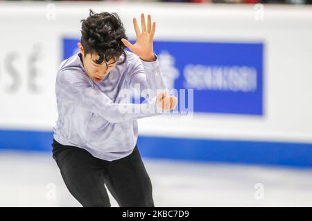 Nathan CHEN (Etats-Unis) en action pendant le PROGRAMME COURT de la finale du Grand Prix de patinage artistique de l'UIP à Palavela on 5 décembre 2019 à Turin, Italie (photo de Mauro Ujetto/NurPhoto) Banque D'Images