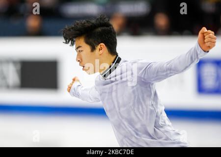 Nathan CHEN (Etats-Unis) en action pendant le PROGRAMME COURT de la finale du Grand Prix de patinage artistique de l'UIP à Palavela on 5 décembre 2019 à Turin, Italie (photo de Mauro Ujetto/NurPhoto) Banque D'Images