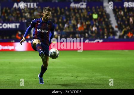 Jorge Miramon, avant de Levante, lors du match espagnol de la Liga entre Levante UD et Valencia CF au stade Ciutat de Valencia sur 7 décembre 2019. (Photo de Jose Miguel Fernandez/NurPhoto) Banque D'Images