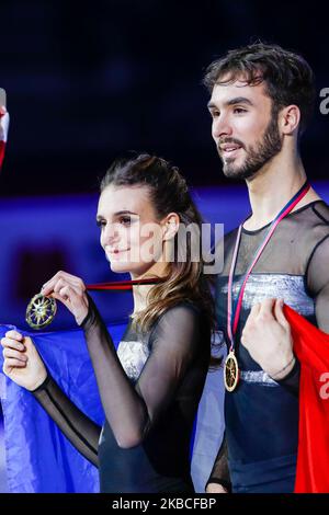 Gabriella PAPADAKIS / Guillaume CIZERON (FRA) à la cérémonie de remise des prix de la finale du Grand Prix de patinage artistique de l'UIP à Palavela on 7 décembre 2019 à Turin, Italie (photo de Mauro Ujetto/NurPhoto) Banque D'Images