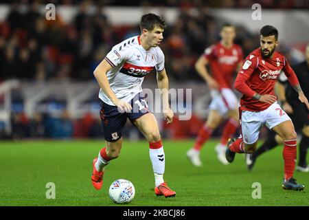 Paddy McNair (17) de Middlesbrough lors du match de championnat Sky Bet entre Nottingham Forest et Middlesbrough au City Ground, Nottingham, le mardi 10th décembre 2019. (Photo de Jon Hobley/MI News/NurPhoto) Banque D'Images