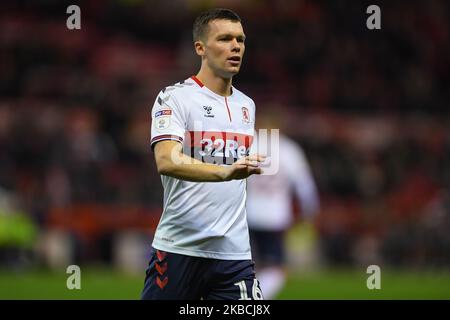 Jonathan Howson (16) de Middlesbrough lors du match de championnat Sky Bet entre Nottingham Forest et Middlesbrough au City Ground, Nottingham, le mardi 10th décembre 2019. (Photo de Jon Hobley/MI News/NurPhoto) Banque D'Images