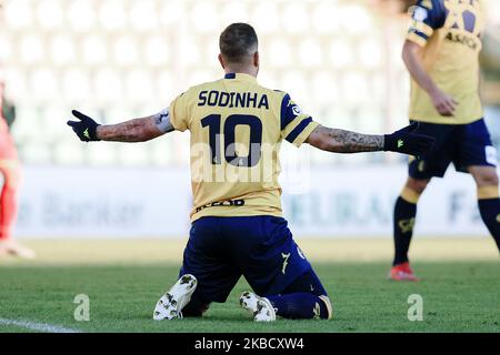 Felipe Sodinha pendant le match série C - Girone B entre Modène et Ravenne au Stadio Braglia sur 14 décembre 2019 à Modène, Italie. (Photo par Emmanuele Ciancaglini/NurPhoto) Banque D'Images