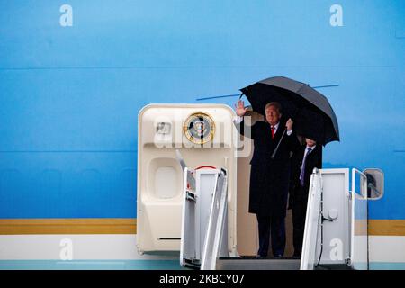 Le président Donald Trump arrive à bord de la Force aérienne One à Philadelphie pour le match annuel de football de l'Armée de terre et de la Marine, 14 décembre 2019. (Photo de Michael Candelori/NurPhoto) Banque D'Images