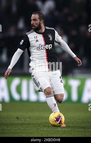 Juventus avance Gonzalo Higuain (21) en action pendant la série Un match de football n.16 JUVENTUS - UDINESE sur 15 décembre 2019 au stade Allianz à Turin, Piémont, Italie. (Photo de Matteo Bottanelli/NurPhoto) Banque D'Images