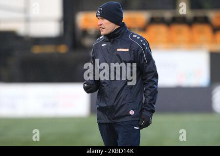 Tony Sweeney l'entraîneur adjoint de Hartlepool United lors du match de Trophée de Buildbase FA entre Harrogate Town et Hartlepool United à Wetherby Road, Harrogate, le samedi 14th décembre 2019. (Photo de Mark Fletcher/MI News/NurPhoto) Banque D'Images