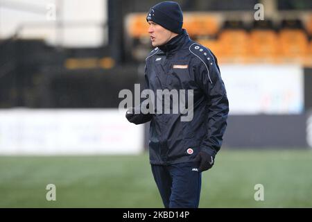 Tony Sweeney l'entraîneur adjoint de Hartlepool United lors du match de Trophée de Buildbase FA entre Harrogate Town et Hartlepool United à Wetherby Road, Harrogate, le samedi 14th décembre 2019. (Photo de Mark Fletcher/MI News/NurPhoto) Banque D'Images