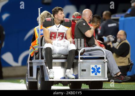 Tampa Bay Buccaneers tight end Ko Kieft (41) blocks Seattle Seahawks  linebacker Tanner Muse (58) during an NFL football game at Allianz Arena in  Munich, Germany, Sunday, Nov. 13, 2022. The Tampa