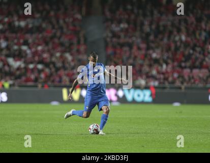 CS Maritimo Forward Edgar Costa(C) en action lors du match de la Premier League 2019/20 entre SL Benfica et CS Maritimo, au stade Luz à Lisbonne sur 30 novembre 2019. (Photo de Paulo Nascimento / DPI / NurPhoto) Banque D'Images