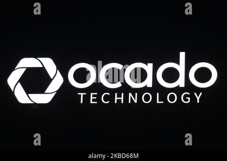 Logo Ocado Technology seenin Cracovie. Lundi, 17 décembre 2019, à Cracovie, en Pologne. (Photo par Artur Widak/NurPhoto) Banque D'Images