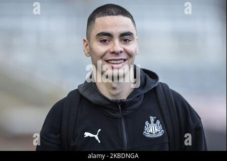 Miguel Almirn (24) de Newcastle United arrive mercredi 1st janvier 2020 à St. James's Park, Newcastle, avant le match de la Premier League entre Newcastle United et Leicester City. (Photo par IAM Burn/MI News/NurPhoto) Banque D'Images