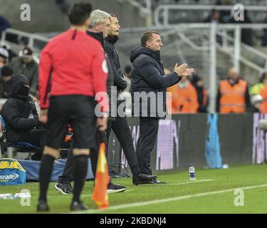 Directeur de Leicester City, Brendan Rogers lors du match Premier League entre Newcastle United et Leicester City à St. James's Park, Newcastle, le mercredi 1st janvier 2020. (Photo par IAM Burn/MI News/NurPhoto) Banque D'Images