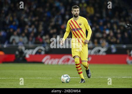 03 Gérard pique d'Espagne du FC Barcelone pendant le match de la Liga entre le RCD Espanyol et le FC Barcelone et au stade du RCD sur 04 janvier 2020 à Barcelone, Espagne. (Photo par Xavier Bonilla/NurPhoto) Banque D'Images