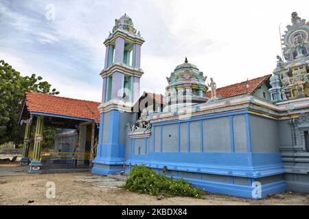 Temple Murugan Sud (Kovil Murugan Sud) sur l'île Analaitivu dans la région de Jaffna au Sri Lanka. Ce temple hindou historique est dédié à Lord Murugan. (Photo de Creative Touch Imaging Ltd./NurPhoto) Banque D'Images