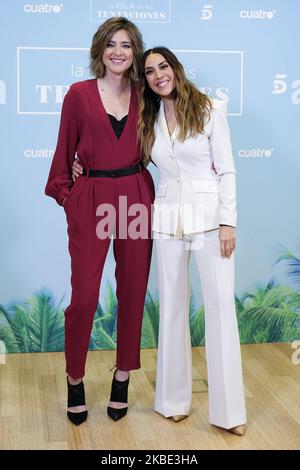 Sandra Barneda et Monica Naranjo assistent à la présentation télévisée de la isla de las tentaciones sur 8 janvier 2020 à Madrid, Espagne. (Photo par Oscar Gonzalez/NurPhoto) Banque D'Images