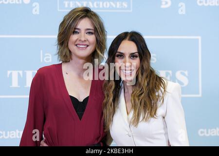 Sandra Barneda et Monica Naranjo assistent à la présentation télévisée de la isla de las tentaciones sur 8 janvier 2020 à Madrid, Espagne. (Photo par Oscar Gonzalez/NurPhoto) Banque D'Images