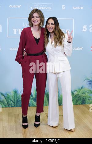 Sandra Barneda et Monica Naranjo assistent à la présentation télévisée de la isla de las tentaciones sur 8 janvier 2020 à Madrid, Espagne. (Photo par Oscar Gonzalez/NurPhoto) Banque D'Images