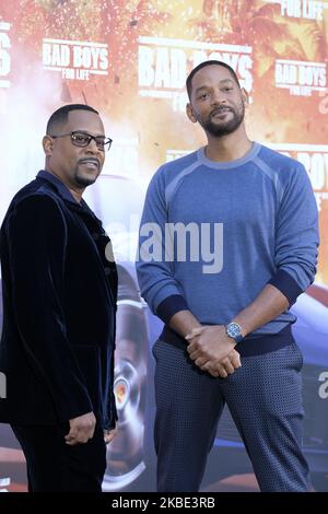 Les acteurs américains Martin Lawrence et Will Smith assistent à la séance photo « Bad Boys for Life » à l'hôtel Villa Magna sur 08 janvier 2020 à Madrid, en Espagne. (Photo par Oscar Gonzalez/NurPhoto) Banque D'Images