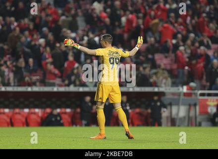 SL Benfica gardien de but Odyssea Vlachodimos lors du match de la première Ligue 2019/20 entre SL Benfica et CD Aves, au stade Luz à Lisbonne sur 10 janvier 2020. (Photo de Paulo Nascimento / DPI / NurPhoto) Banque D'Images