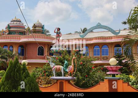 Luxueuse salle de mariage sur le terrain du Amman Kovil (temple d'Amman) à Jaffna, Sri Lanka, le 15 août 2017. (Photo de Creative Touch Imaging Ltd./NurPhoto) Banque D'Images